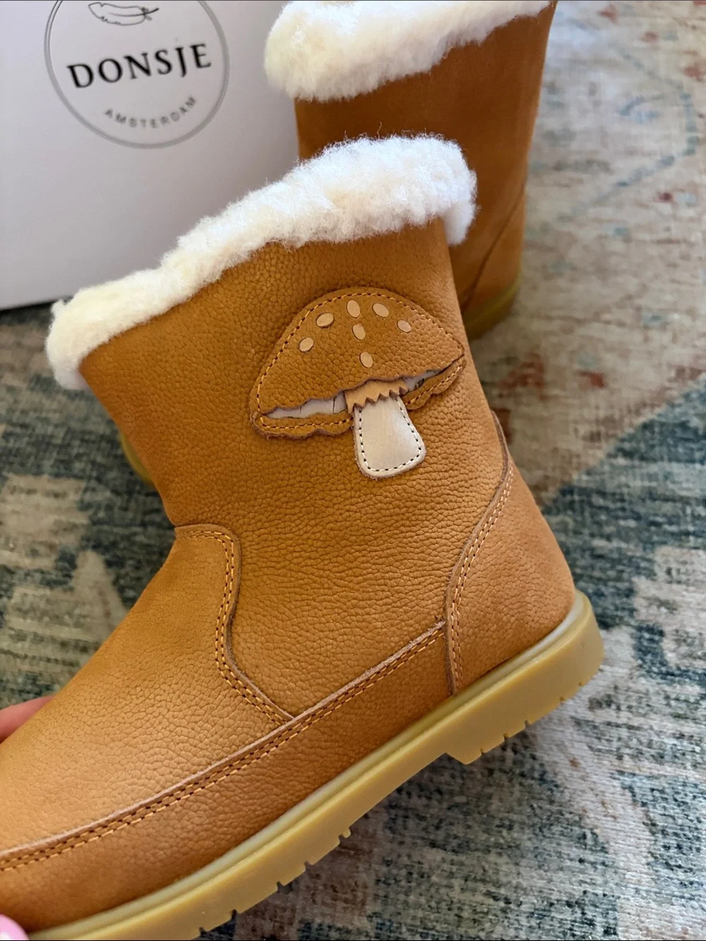 New In Box Toddler Donsje DUSK LINING Mushroom $179 Size 27 Euro, Size 10